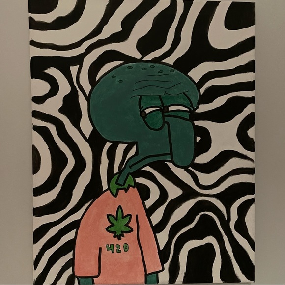 Squidward 420 Painting - Picture 1 of 1